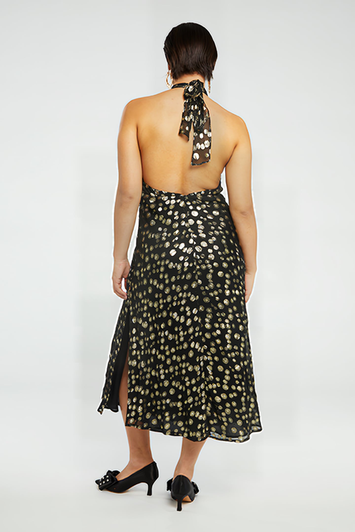 TANYA DRESS BLACK/GOLD 2