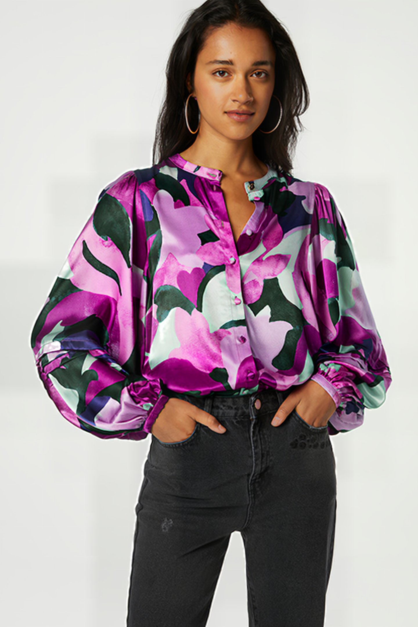 HOLLIE BLOUSE BUBBLE GUM PINK/MIST 1