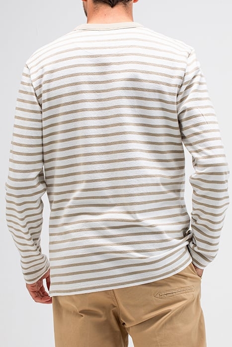GASPARD STRIPE CREW STONE BEIGE 2