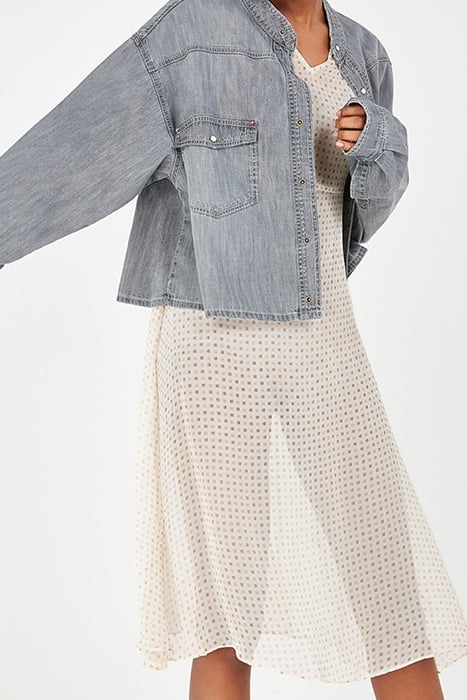 A-LINE V-NECK PRINTED MIDI DRESS AFRICA 5