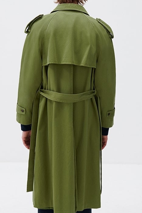 LS MID LENGHT BUTTONED LARGE TRENCH COAT KAKI 2