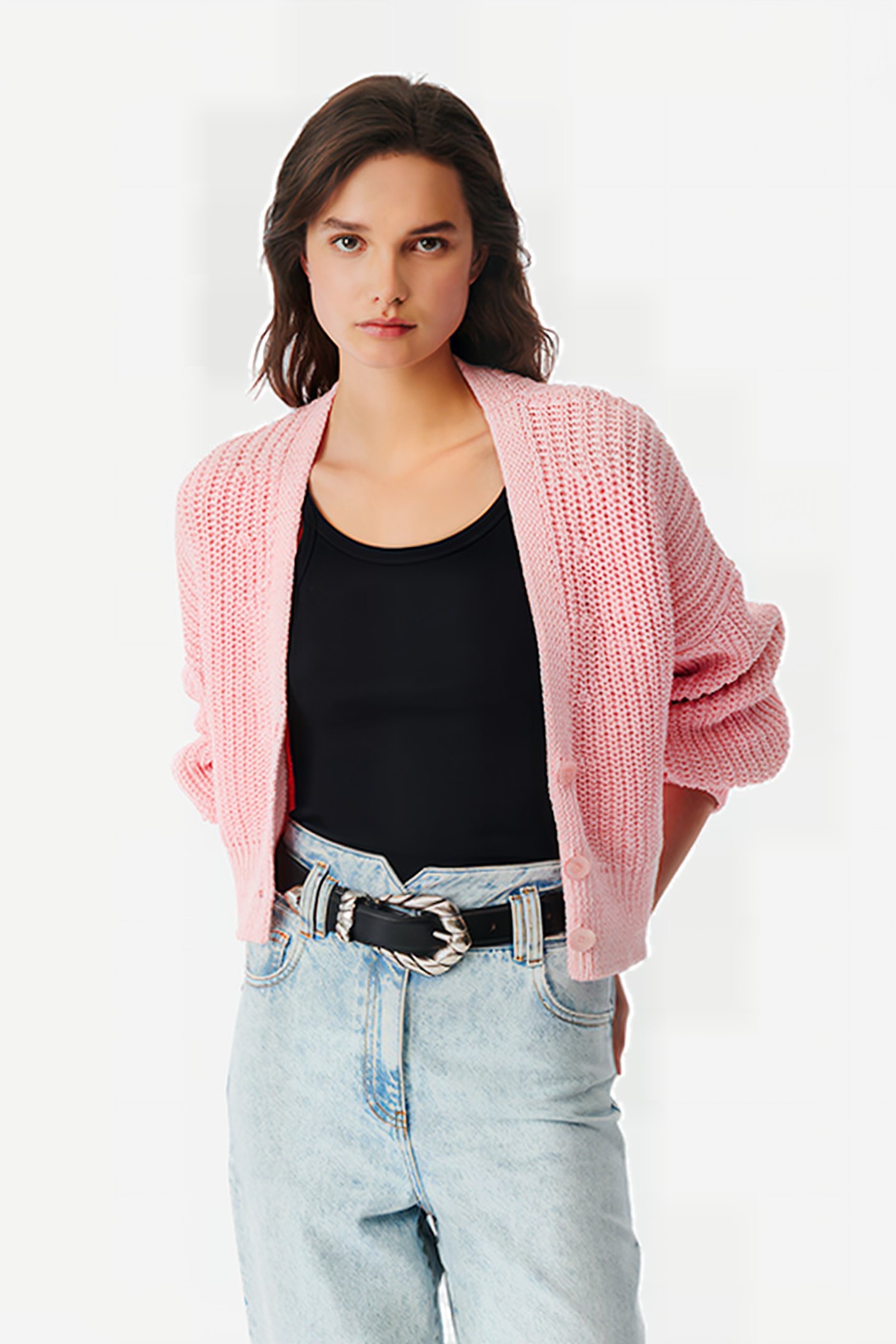 UBERTA CARDIGAN IN CANDY PINK 1