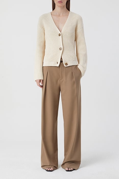 V CARDIGAN LONG SLEEVE KNITS IVORY 3