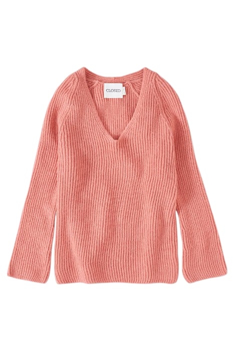 V NECK LONG SLEEVE KNITS ROSE DUST 4