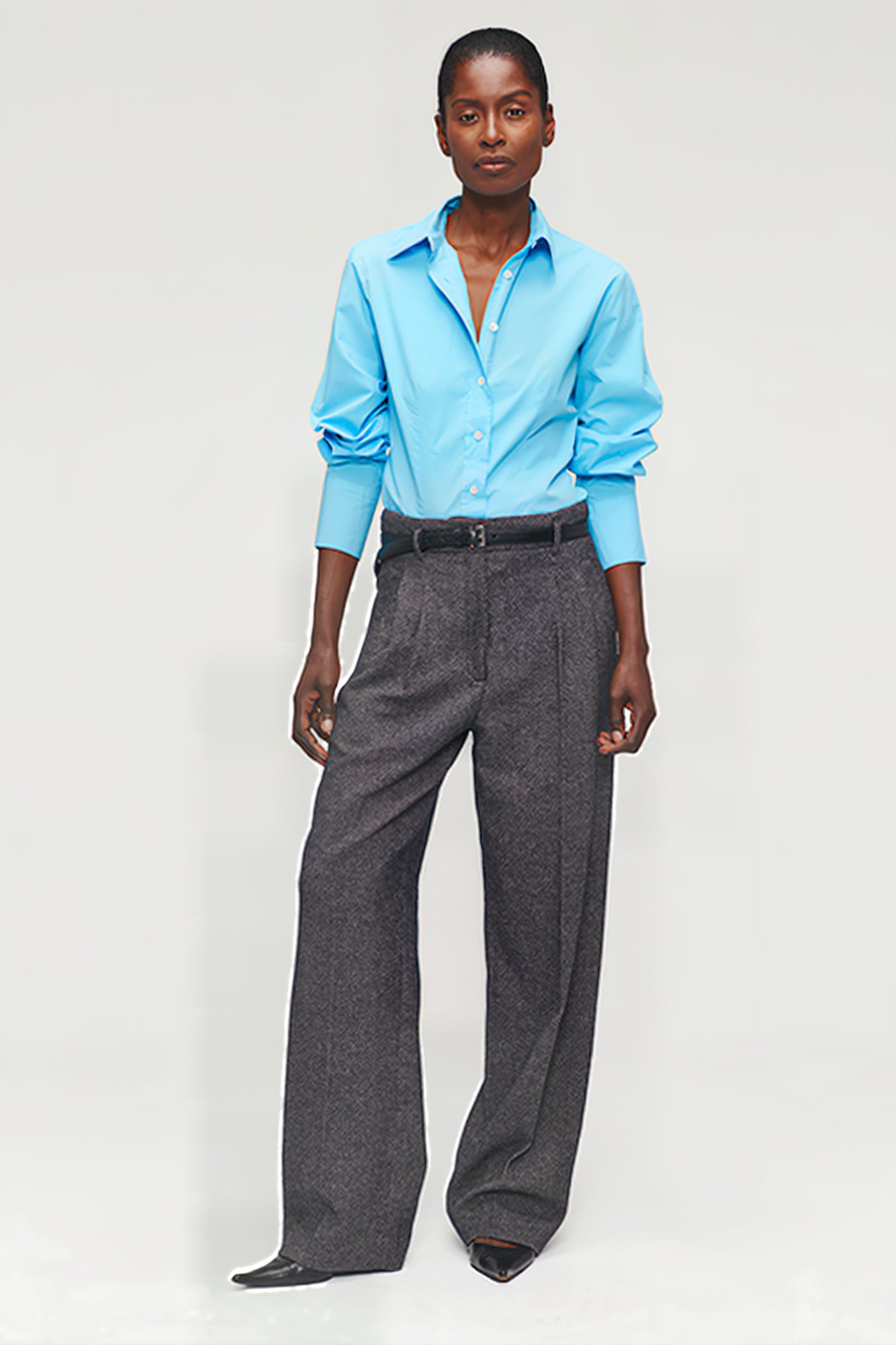 ORG COTTON FITTED SHIRT SKY BLUE 3