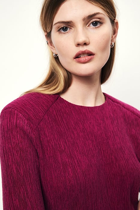 ANOUR PLISSÉ MINI DRESS MULBERRY 4