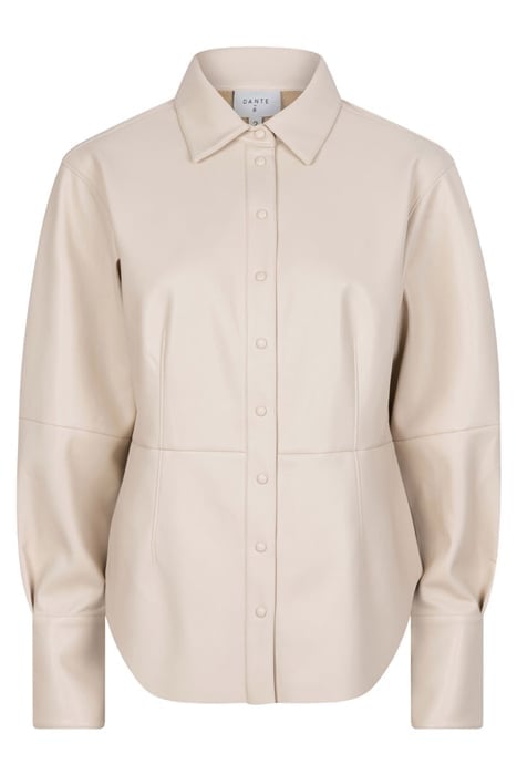 AKIRA FAUX LEATHER SHIRT CHALK 3