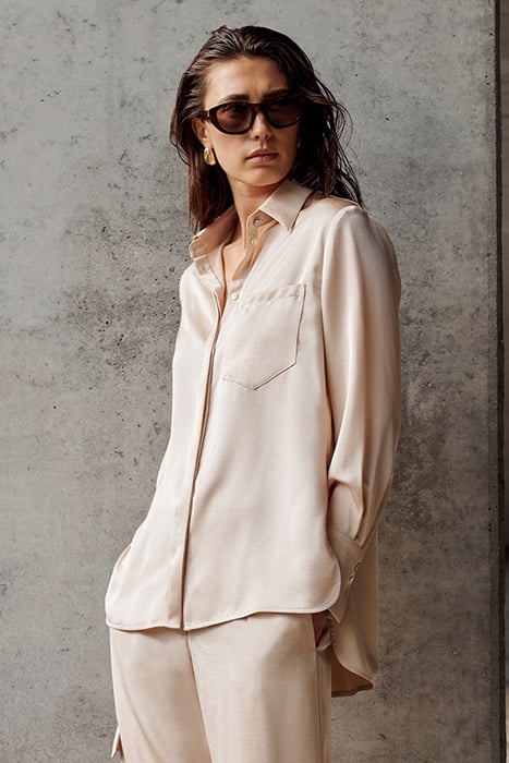 LOUDA SATIN LONG SHIRT SAND 6