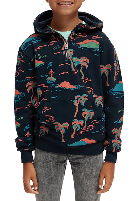 BOYS COTTON IN CONVERSION RELAXED-FIT ALL-OVER PRINTED HOODI 1