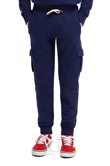 BOYS CARGO SWEATPANTS IN ORGANIC COTTON MARINE BLUE 1