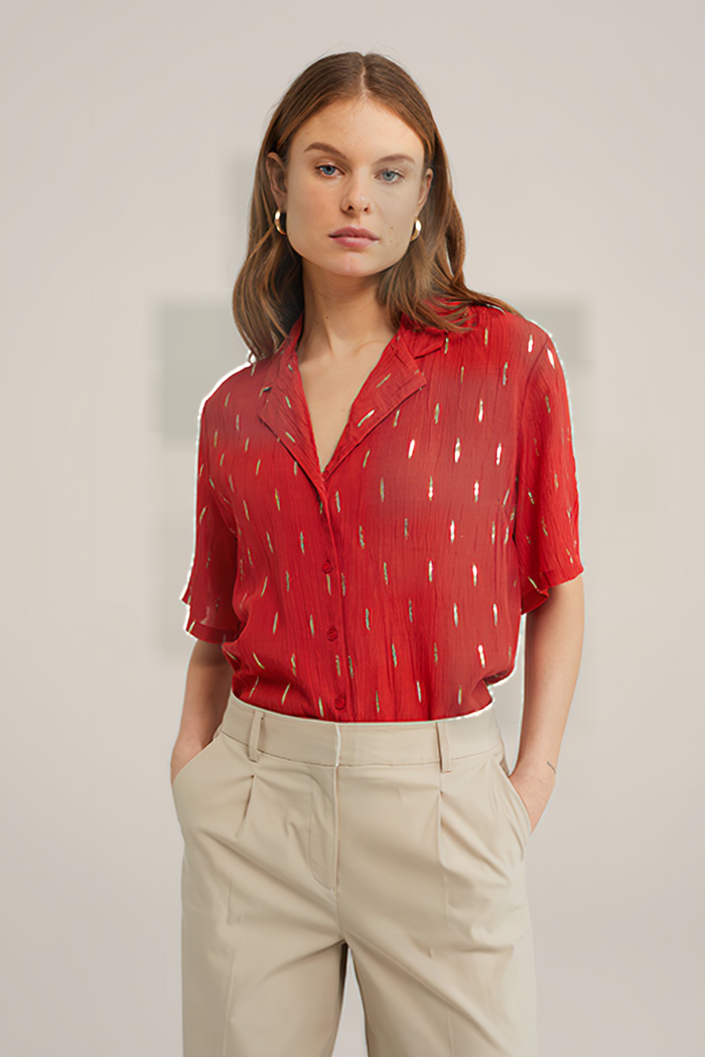 BLOUSE FIRE RED 1