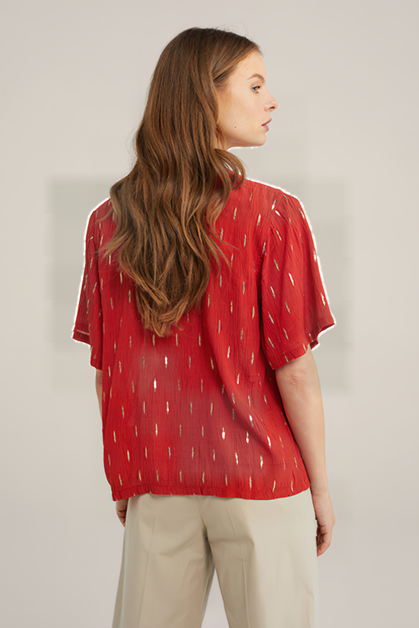 BLOUSE FIRE RED 2