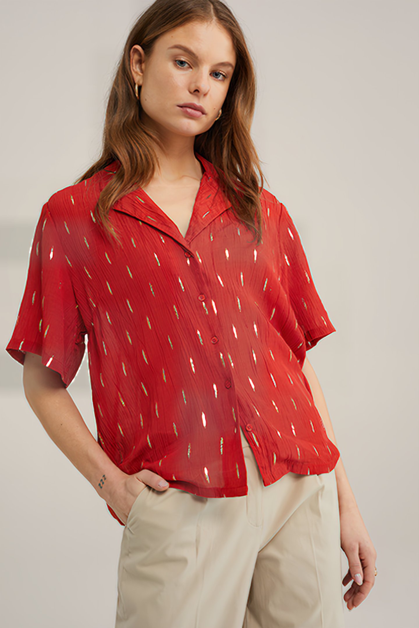 BLOUSE FIRE RED 5