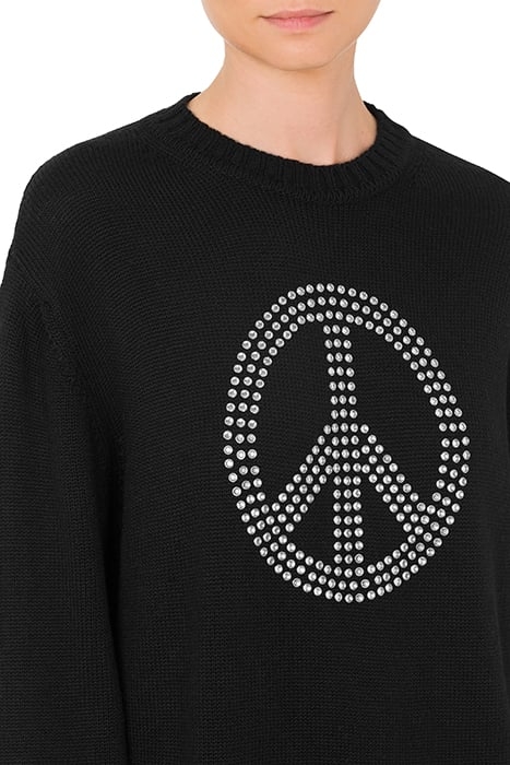PEACE SYMBOL WOOL BLEND DRESS BLACK 3