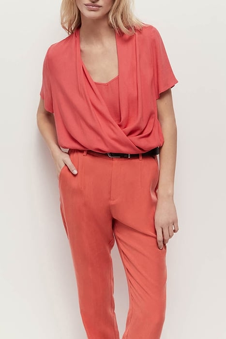 COREY - HIBISCUS LENZING™ ECOVERO™ WRAP TOP 3