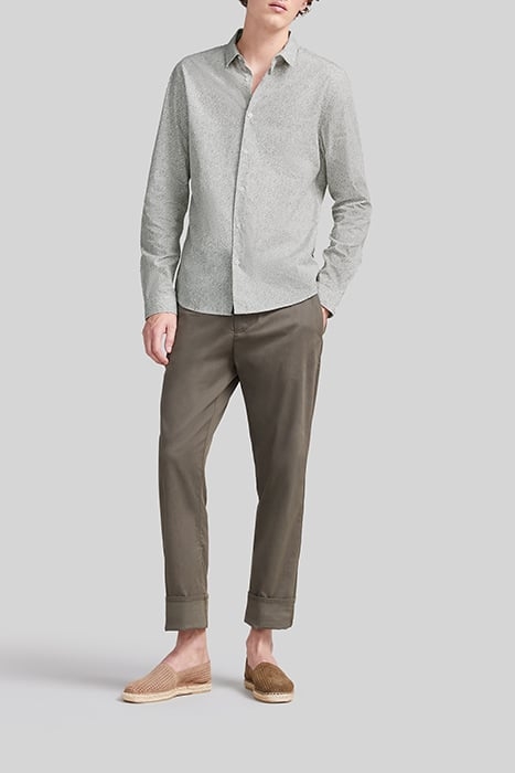 PISTACHIO ORGANIC COTTON MICROLEAF MOTIF SLIM SHIRT 3