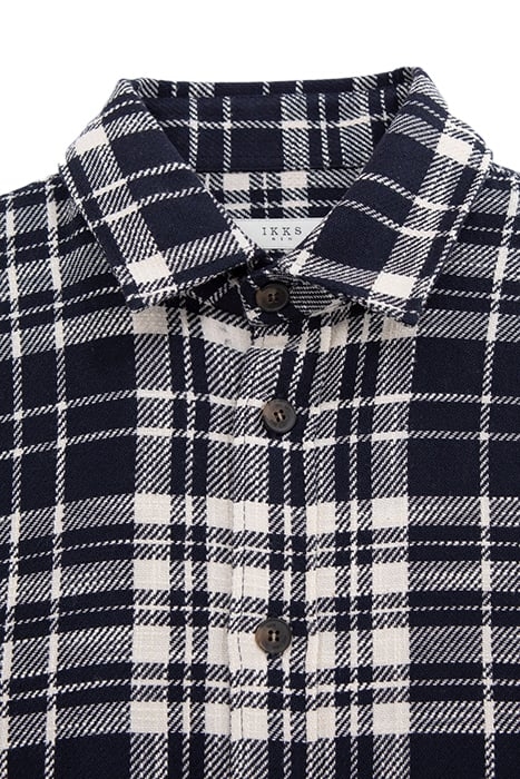 NAVY CHECK REGULAR OVERSHIRT 7