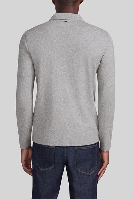 GREY UPCYCLED POLO SHIRT WITH TROMPE-L'OEIL COLLAR 2