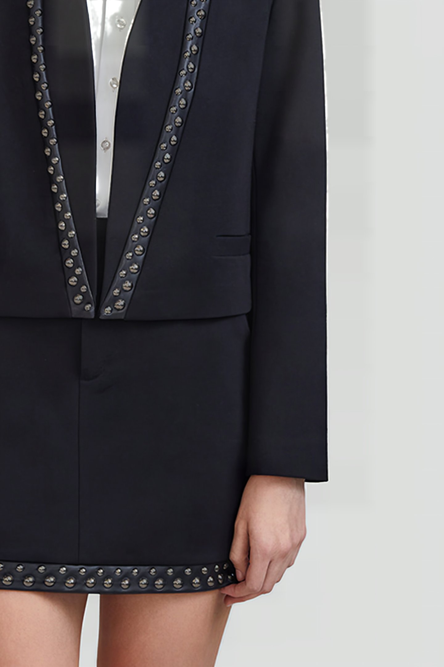 BLACK STUDDED SHORT SUIT JACKET 6