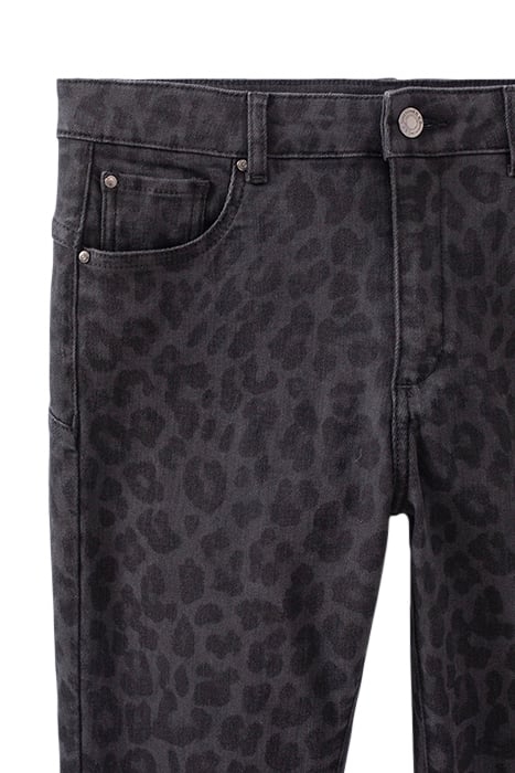 CHARCOAL SLIM JEANS WITH LEOPARD MOTIF 8