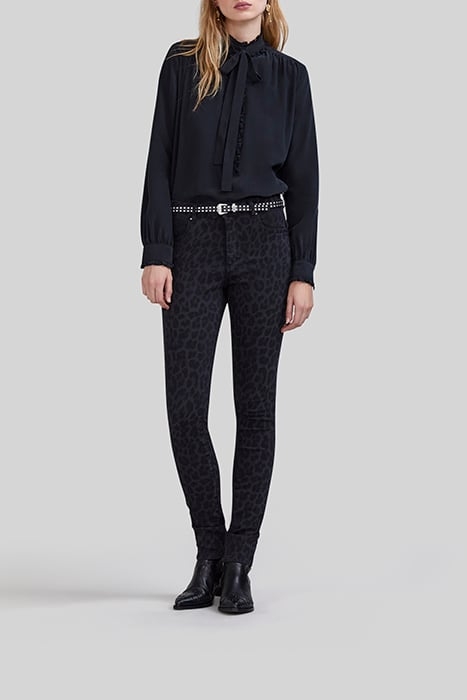 CHARCOAL SLIM JEANS WITH LEOPARD MOTIF 3