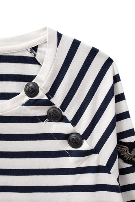 ECRU SAILOR-STRIPE DRESS WITH BADGE ON SLEEVE 7