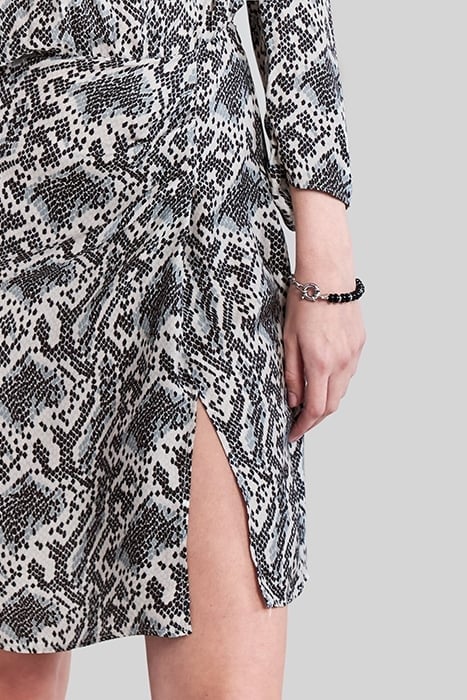 OFF-WHITE SATIN DRESS WITH GRAPHIC PYTHON PRINT 6