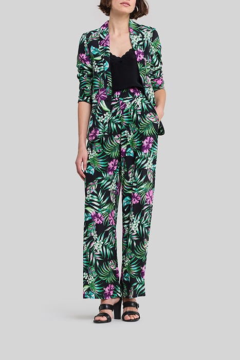 BLACK LENZING™ ECOVERO™ TROPICAL WIDE-LEG TROUSERS 5