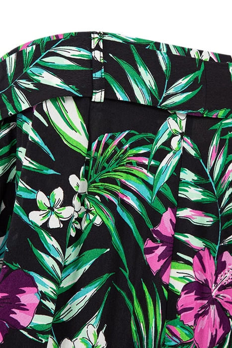 BLACK LENZING™ ECOVERO™ TROPICAL WIDE-LEG TROUSERS 7