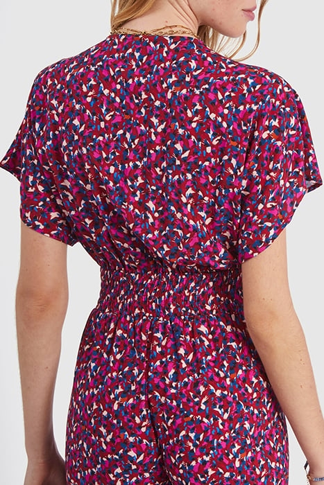 DARK RED TACHIST PRINT JUMPSUIT 6