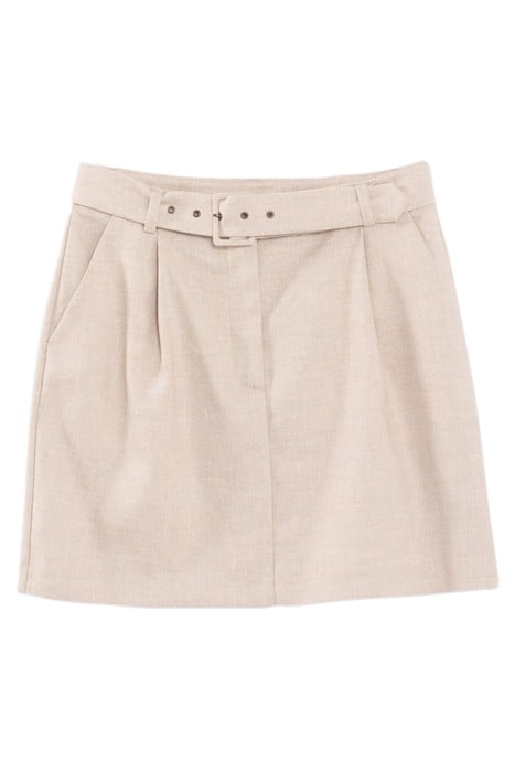 IRIDESCENT BEIGE LINEN-BLEND SUIT SKIRT 4