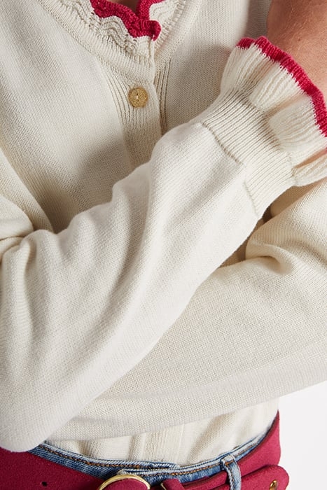 OFF-WHITE KNIT CARDIGAN WITH PINK DETAILS 7