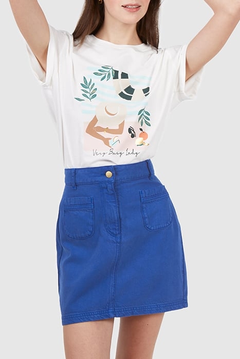 ELECTRIC BLUE DENIM MINI SKIRT 1