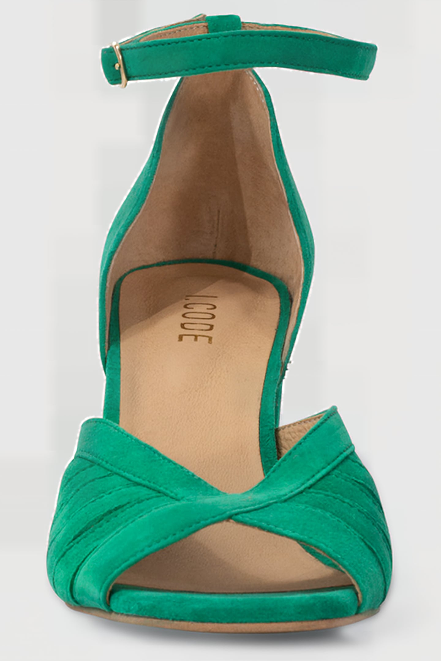 MEADOW GREEN SUEDE HEELED SANDALS 3