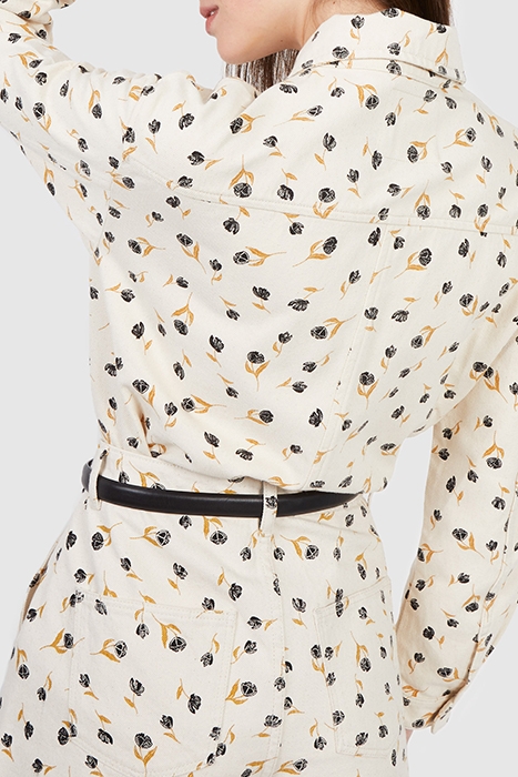 ECRU DENIM JACKET WITH ROCK MINI-FLOWER PRINT 3