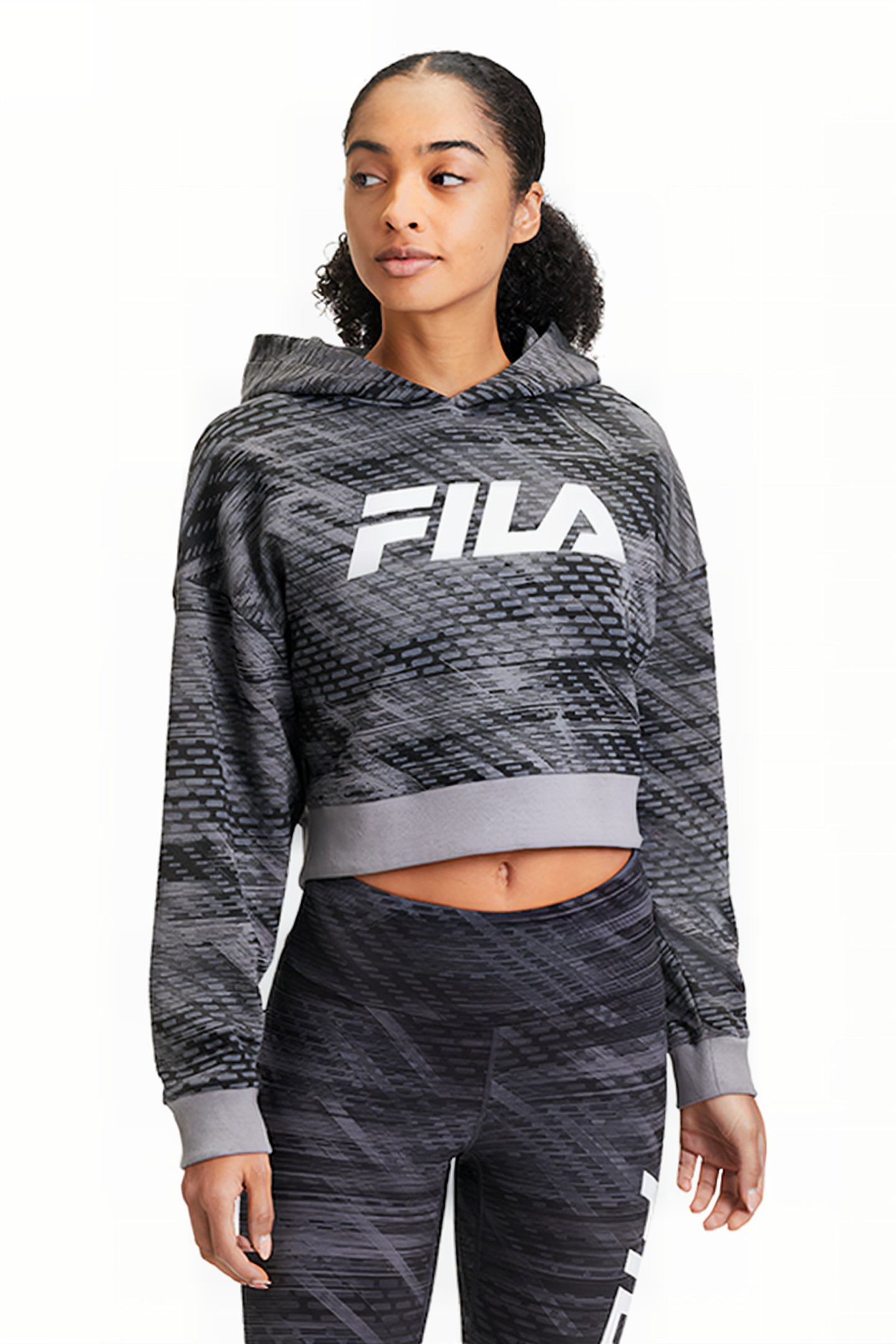 TERRALBA AOP CROPPED HOODY GREY URBAN JUNGLE 1