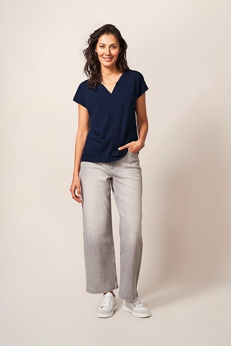 NELLY NOTCH NECK TEE DARK NAVY 1