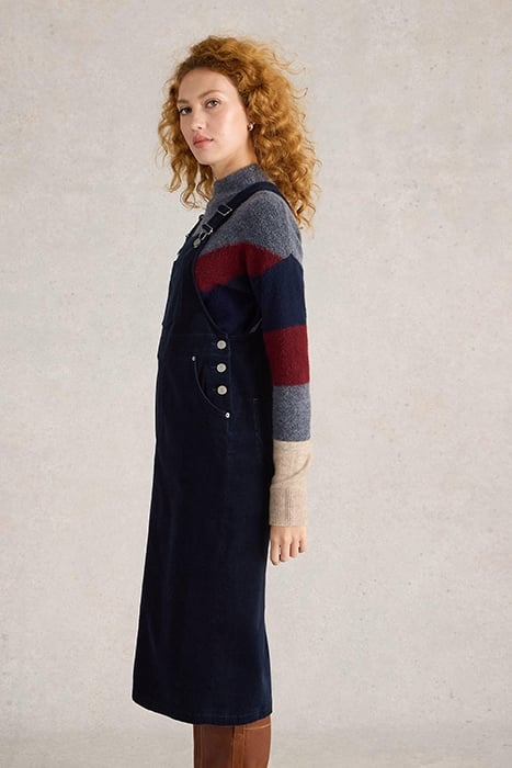 EMMIE ORGANIC CORD MIDI PINNY DARK NAVY 4