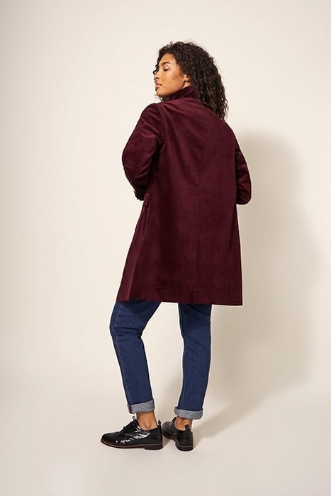 KARLA VELVET COAT DARK PLUM 2