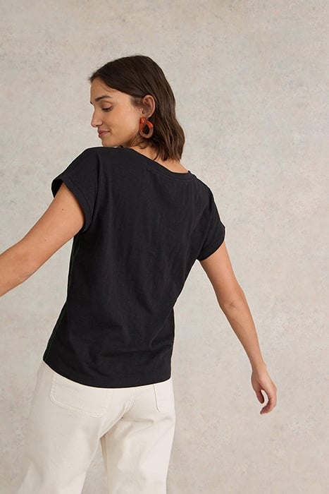 NELLY NOTCH NECK TEE PURE BLACK 2