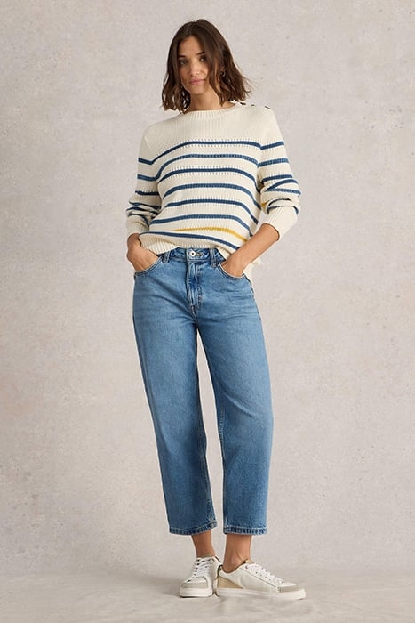 CHARLIE STRAIGHT CROP JEAN MID DENIM 1