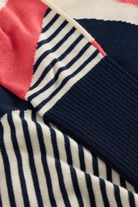 OLIVE ABSTRACT JUMPER NAVY MULTI 6