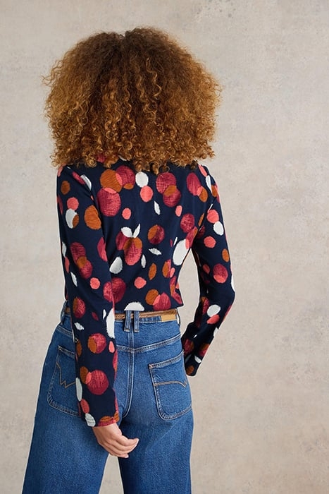 ANNIE JERSEY SHIRT PLUM PRINT 2