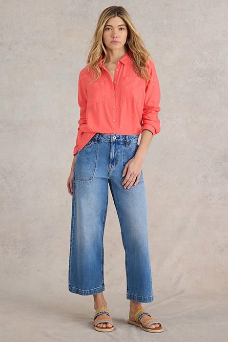 SOPHIE ORGANIC COTTON SHIRT BRIGHT PINK 3