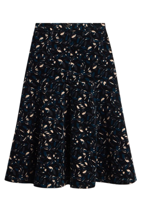 QUINN ORGANIC CORD SKIRT BLACK PRINT 3
