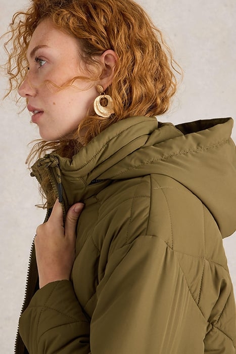 LORENA QUILTED COAT KHAKI GREEN 5