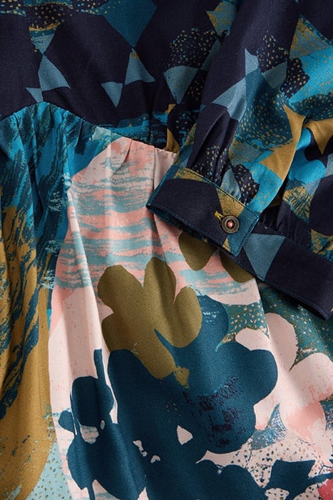 LUCY MIDI DRESS TEAL PRINT 6