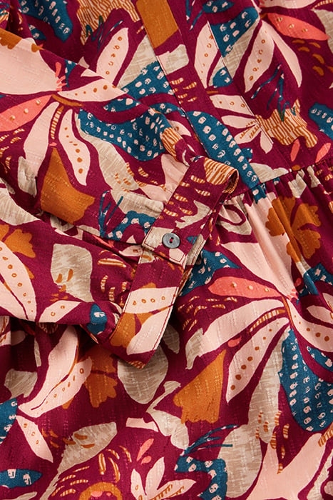 VIRGINIA TIERED SHIRT DRESS PLUM PRINT 6