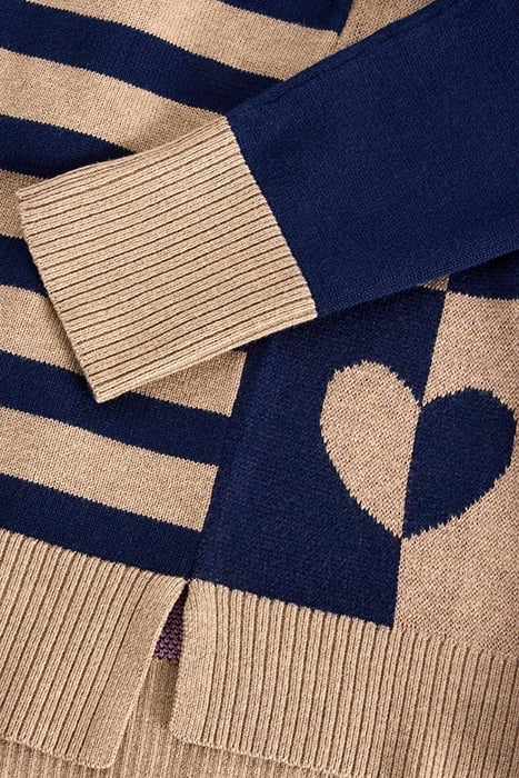 CITY CHECK HEART JUMPER NATURAL MULTI 6