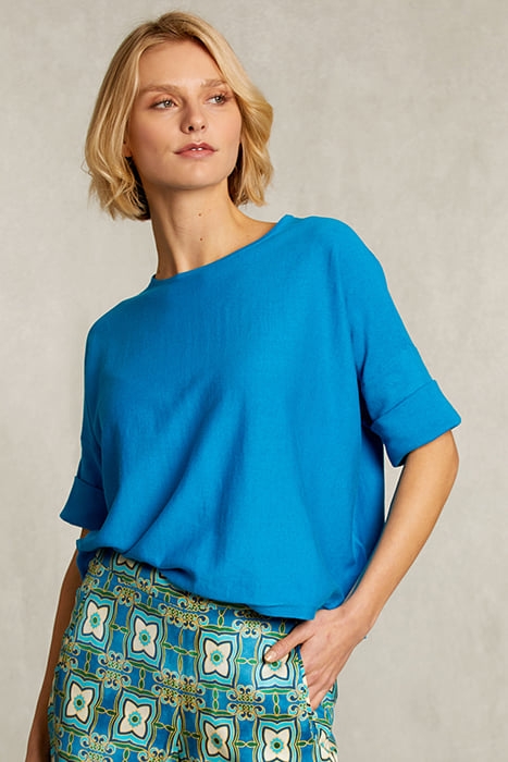 BLUE SWEATER AJOUR ON BACK BLUE 1